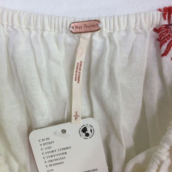 Free People Women's MIDI Dress Emory Embroidered Ivory Combo Size S NWT - Picture 15 of 16